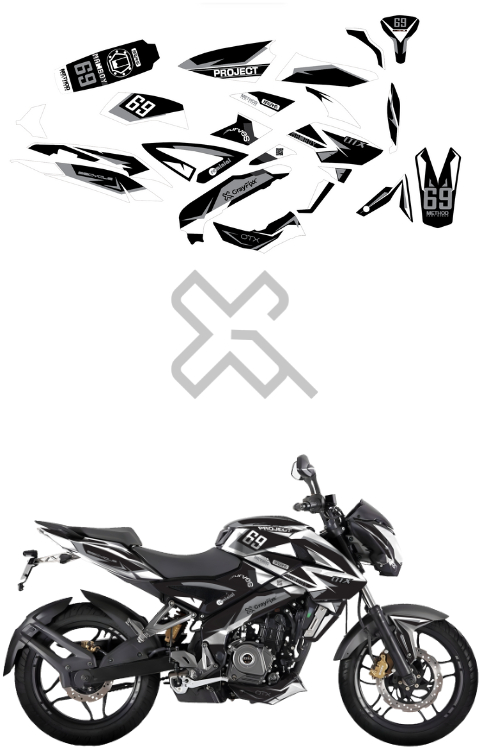 D2 C3 Edition Full Body Sticker Compatible with Pulsar NS 200
